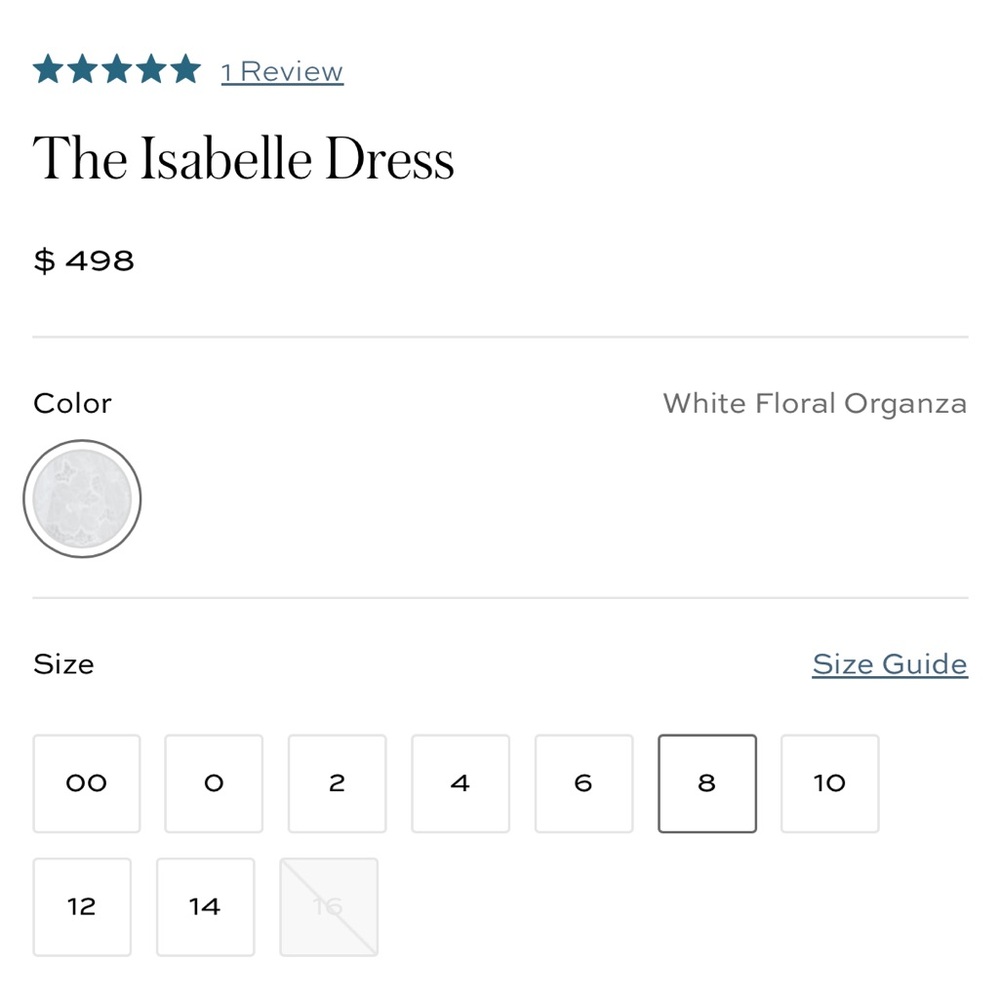 Hill House Home The Isabelle Dress - White Floral Organza size 8 - Picture 7 of 16